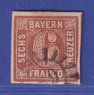 Bayern 6 Kreuzer Braun  Mi.-Nr. 4 II PF I  Mit GMR - Used