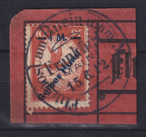 Dt. Reich 1912 Halbamtliche Flugpost 1 M Gelber Hund Auf Rotem Kartenstück - Usati
