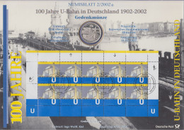 Bundesrepublik Numisblatt 2/2002 U-Bahn Berlin Mit 10-Euro-Silbermünze  - Verzamelingen