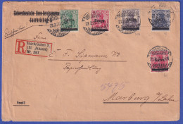Saargebiet R-Brief Von Saarbrücken Nach Marburg/Lahn  O 23.2.20 - Brieven En Documenten