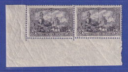 Dt. Reich 3 Mark Kriegsdruck Mi.-Nr. 96 B II A Eckrandpaar ** Gepr. JÄSCHKE BPP - Unused Stamps