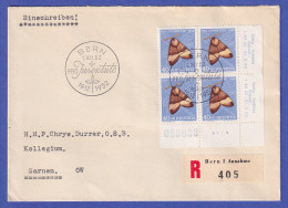 Schweiz 1952 Mi.-Nr. 579 Eckrandviererblock UR Auf R-FDC Von BERN Nach SARNEN - Otros & Sin Clasificación