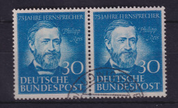 Bundesrepublik 1952 Philipp Reis Mi.-Nr. 161 Waag. Paar Gestempelt - Usados