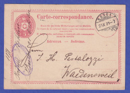 Schweiz 1871 GA Carte-correspondance Gelaufen Von BASEL Nach WÄDENSWIL - Other & Unclassified