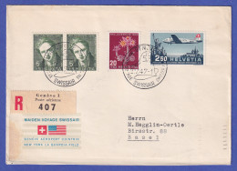 Schweiz 1947 Mi.-Nr. 479 U.a. Auf R-FDC Mit So.-O SWISSAIR Von GENF Nach BASEL - Autres & Non Classés