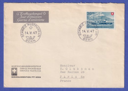 Schweiz 1947 Mi.-Nr. 483 Auf FDC Mit So.-O POSTMUSEUM Von BERN Nach PARIS - Sonstige & Ohne Zuordnung