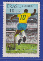 Brasilien 1969 1000. Fußballtor Edson Arantes Do Nascimento Pelé Mi.-Nr. 1238 ** - Sonstige & Ohne Zuordnung