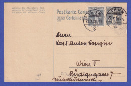 Schweiz 1920 Tellknabe 7 1/2 Rp Als ZF Auf Ganzsache Von THUN Nach WIEN - Andere & Zonder Classificatie