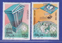 Italien 1996 UNESCO-Emblem Als Bauwerk, UNICEF-Emblem Drachen Mi-Nr. 2474-75 ** - Ohne Zuordnung