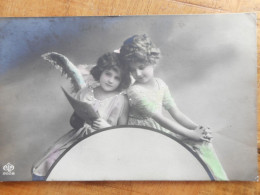 CARTE POSTALE ANCIENNE Grete Reinwald Et Sa Soeur Ailes D'ange - Portraits