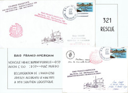 38e Expédition Terre Adélie - RAID FRANCO AMERICAIN - 1 CP PEV - 1 ENV Illustrée CàD US NAVY 19/1/88 - Cartas & Documentos