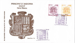 55187. Carta ANDORRA La VELLA (Andorra Española) 2002. Serie Basica ESCUT, Escudo, Heraldica - Briefe U. Dokumente