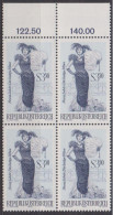 1970 , Mi 1333 ** (4) -  4er Block Postfrisch - Berühmte Operetten , Die Lustige Witwe - Nuevos