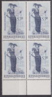 1970 , Mi 1333 ** (5) -  4er Block Postfrisch - Berühmte Operetten , Die Lustige Witwe - Unused Stamps