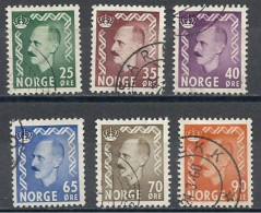 Norwegen, 1955, Mi.-Nr. 396-401, Gestempelt - Gebraucht