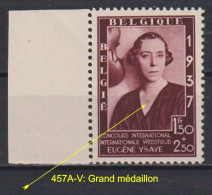 Belgique: COB N° 457A-V, Neuf, **, Sans Charnière. TB !!! - 1931-1960