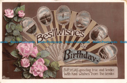 R130443 Greetings. Best Wishes For Birthday. Sailing Boats. Multi View. Hand Fan - Monde
