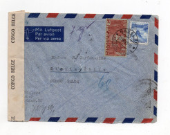 !!! SUISSE, LETTRE PAR AVION DE BASEL POUR STANLEYVILLE (CONGO BELGE) DE 1943 AVEC CENSURE - Marcophilie