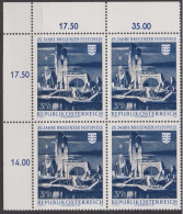 1970 , Mi 1334 ** (1) -  4er Block Postfrisch - 25 Jahre Bregenzer Festspiele - Unused Stamps