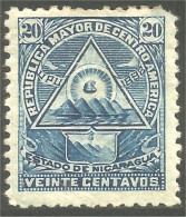 XW01-3087 Nicaragua Armoiries Coat Arms Volcanoes Volcans 20c Bleu Blue MH * Neuf - Volcanes