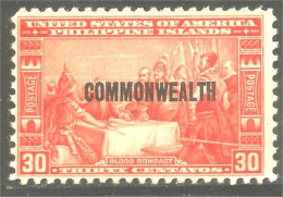 XW01-3073 USA Philippines Blood Compact Pacte De Sang Surcharge COMMONWEALTH - Militaria