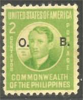 XW01-3065 USA Philippines Jose Rizal No Gum Surcharge O.B. No Gum - Filippijnen