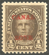 XW01-3057 USA Canal Zone Nathan Hale No Gum - Kanaalzone