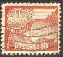 XW01-3053 USA Canal Zone Globe Wing Aile 10c - Zona Del Canale / Canal Zone