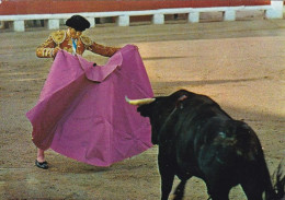 Bull Fighter Presenting The Cape To Bull -  Used Stamped  Postcard  - G7 - - Other & Unclassified