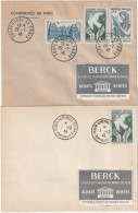 Enveloppe 1er Jour N°760/2 Avec En-tête 29/7/46 + Enveloppe Du Procès De Nuremberg Obl: Bureau Temporaire 1/10/46. Rare. - Covers & Documents