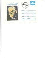 Romania -Postal St.cover Used 1989(117) -  100 Years Since The Birth Of Mihail Sadoveanu, Writer And Mason ,1880-1980 - Entiers Postaux