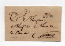 !!! DEPT CONQUIS, 105 LA STURE, MARQUE POSTALE DE CONI SUR LETTRE DE 1809 - 1792-1815: Veroverde Departementen