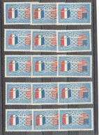 Yvert  840 - Amitié Franco-Américaine - Lot De 15 Timbres Neufs Sans Traces De Charnières - Unused Stamps