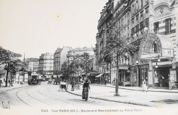 CPA. [75] > TOUT PARIS > N° 2045 - Boulevard Ménilmontant Au Rond Point - (XXe Arrt.) - Coll. F. Fleury - TBE - Distrito: 20