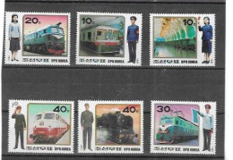 COREA DEL NORTAE Nº 1917 AL 1922 - Trenes