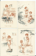 CARTE FANTAISIE - Illustration NAUDY - Lot De 4 - Autres & Non Classés