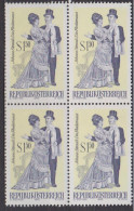 1970 , Mi 1338 ** (3) -  4er Block Postfrisch - Berühmte Operetten , Die Fledermaus - Neufs