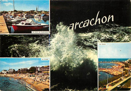 33 - Arcachon - Multivues - Bateaux - Effet De Vagues - CPM - Voir Scans Recto-Verso - Arcachon