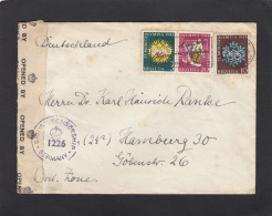 LETTRE DE BALE, AVEC TIMBRES "ST. MORITZ OLYMPIA 1948", POUR HAMBOURG,OUVERTE PAR LA CENSURE ANGLAISE,1948. - Lettres & Documents