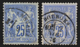 N°78b, Sage 25c Outremer Sur Vert-clair, Oblitéré, Nuance RARE - TB D'ASPECT - 1876-1898 Sage (Type II)