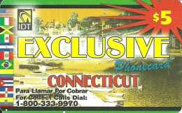 USA: Prepaid IDT - Exclusive Connecticut, Flags. Collect No. Ends 9970 Black - Sonstige & Ohne Zuordnung