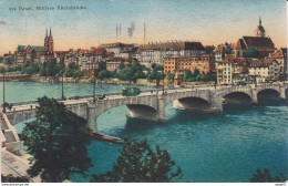 Basel Mittlere Rheinbrücke 1929 - Strassenbahnen