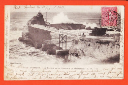 21217 / BIARRITZ 64-Euskadi Rocher Vierge & Passerelle 1903 Marius BOUTET Facteur Des Postes Paris-Passy / OUVRARD  - Biarritz