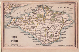21174 / ISLE Of WIGHT NEWPORT Map 1910s Contour Carte Géographique Île BACON'S Excelsior Post-Cards - Andere & Zonder Classificatie