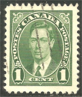 XW02-0021 Canada 1937 King Roi George VI Mufti Issue 1c Green Vert - Gebraucht