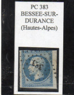 Hautes-Alpes - N° 14B (BdF Mais Court) Obl PC 383 Bessée-sur-Durance - 1853-1860 Napoléon III