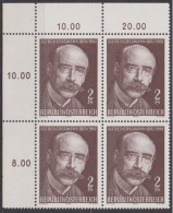 1970 , Mi 1342 ** (1) -  4er Block Postfrisch - 100. Geburtstag Von Alfred Cossmann - Ungebraucht