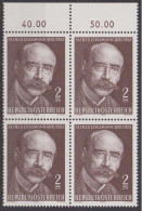 1970 , Mi 1342 ** (4) -  4er Block Postfrisch - 100. Geburtstag Von Alfred Cossmann - Neufs