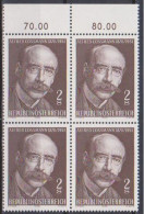 1970 , Mi 1342 ** (7) -  4er Block Postfrisch - 100. Geburtstag Von Alfred Cossmann - Unused Stamps