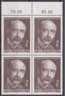 1970 , Mi 1342 ** (7) -  4er Block Postfrisch - 100. Geburtstag Von Alfred Cossmann - Ongebruikt